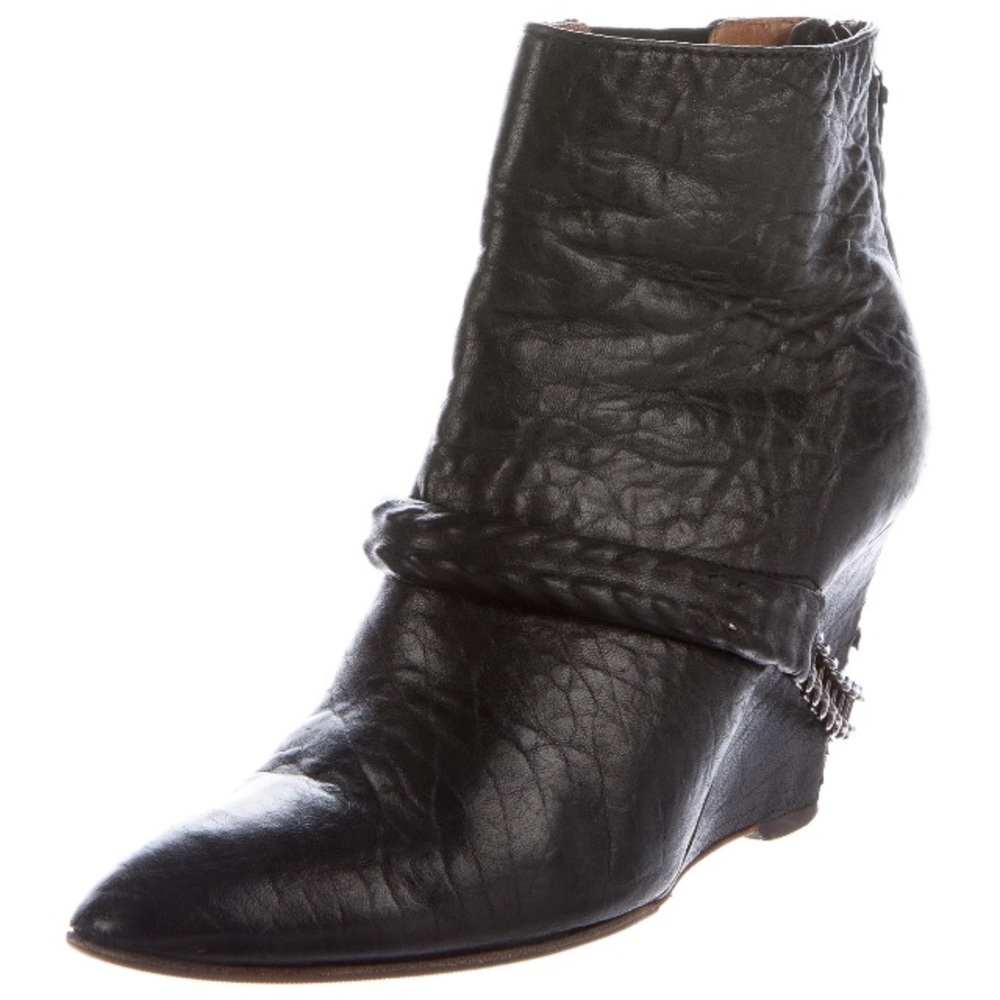 Givenchy black chain accent wedge boots